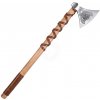 Battle Merchant Vikingská sekera z ocelolitiny, typ M, s rytinou a koženou omotávkou