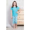 Detské trojštvrťové pyžamo Panda 104-110 Tyrkysová