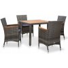 Súprava záhradného nábytku z umelého ratanu vidaXL, sivá, 5-dielna
