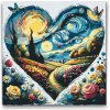 Vymalujsisam.sk Maľovanie podľa čísiel Vincent Van Gogh Hviezdna noc v srdci Veľkosť 50 x 50 cm Rám Na kartónovej doske