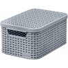 Košík s vekom Curver® STYLE S, sivý, s vekom, 19.8x29.1x14.2 cm