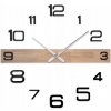 Nástenné hodiny - drevený dubový design, strieborné ručičky, priemer 80 cm