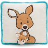 NICI VANKÚŠ KENGURA S HLAVIČKOU MLÁĎAŤA 3D 7 CM ŠTVORCOVÝ 30X30 CM