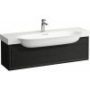 Laufen The New Classic skrinka 117.5x31.5x34.5 cm závesná kúpeľňová skrinka pod umývadlo čierna-dub H4060510856281