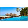 Foto obraz fotografie na skle Bazén na Maledivách 100x50 cm