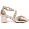 GOODIN Gold sandals on a low heel krémová 38 GOODIN 0000296760695