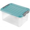Plastový úložný box s vekom HEIDRUN Clip box 14l