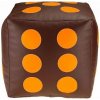 Detský taburet KOCKA 30 cm - čokoláda + oranžová