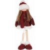 Vianočná dekorácia látkové dievčatko Kabátik, v. 35 cm, červená