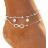 Postriebrený Dvojitý Náramok Znamenie Nekonečna s Perličkami