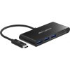 AlzaPower USB hub USB-C (M) na 3× USB-A 3.0 (F) a Card Reader čierny