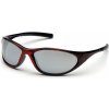 Pyramex Zone II ESRW3320E, ochranné okuliare, zrkadlové, stranice a rámy z červeného dreva, strieborné