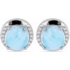 Nefertitis Larimar náušnice striebro Ag 925 VE049760 NF33331 - 1,1 cm, 3,7 g