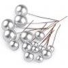 Guličky / bobule na drôtiku na tvorenie Ø1-2 cm - 1 sáčok 2 strieborná