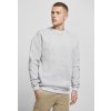 Build Your Brand pánska mikina s pásikavými okrajmi Šedý melír / biela