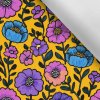 Takoy Látka s potlačou nepremokavý polyester TD / NS fialové kvety na žltom North-NS-27223