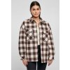 Urban Classics Dámska košeľová bunda Ladies Flanell Padded Overshirt Farba: pink/brown, Veľkosť: 5XL