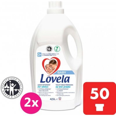 Lovela Baby tekutý prací prípravok na bielu bielizeň 2 x 50 PD 2 x 4,5 l