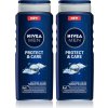 Nivea Men Protect & Care sprchový gél na tvár, telo a vlasy 2 x 500 ml (výhodné balenie)