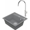 Granitový drez Vima s batériou Teorema 500x530 mm sivý