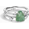 Royal Fashion ródiovaný prsteň SKA-R002-SILVER-GREENAPATITE Veľkosť: 7 (EU: 54-56)
