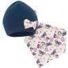 New Baby Dojčenská čiapočka s šatkou na krk Missy modrá