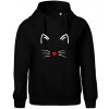 Mačka - srdce namiesto nosa - Oversized mikina dámská Moon - kratšia + širšia - L ( Čierna )