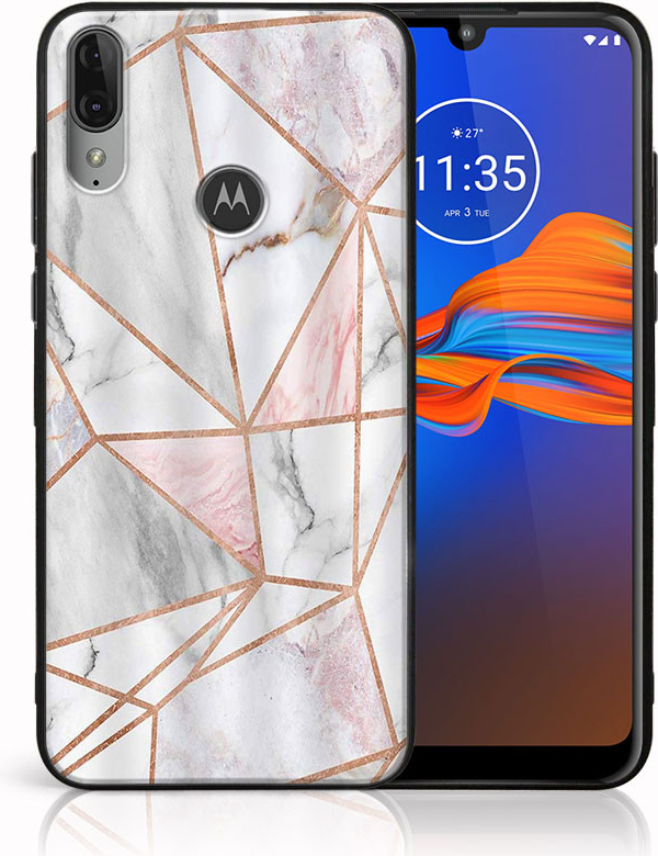 Púzdro PROTEMIO 45301 MY ART Silikónový obal Motorola Moto E6 Plus PINK MARBLE (143)