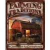 Plechová ceduľa FARMING TRADITIONS, 30 × 41 cm