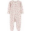 Carter's Overal na zips Sleep&Play Khaki Thermal Floral dievča 3m/ veľ.62