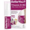 BetterYou Vitamín D3 + K2 Kids' Daily Spray Orálny sprej pre deti 1+ 15 ml (100 strekov)