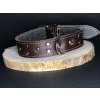 Palkar zdobený obojok z kože hladenice pre psov 50 cm x 30 mm hnedý