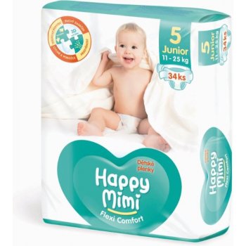 Happy Mimi Flexi Compfort 5 Junior plienky 11-25 kg 34 ks od 7,99 € -  Heureka.sk