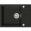 Sink Quality Sink55, kuchynský granitový drez 620x460x215 mm + chrómový sifón, čierna so zlatými bodmi, SKQ-SINK.L.1KKO.X