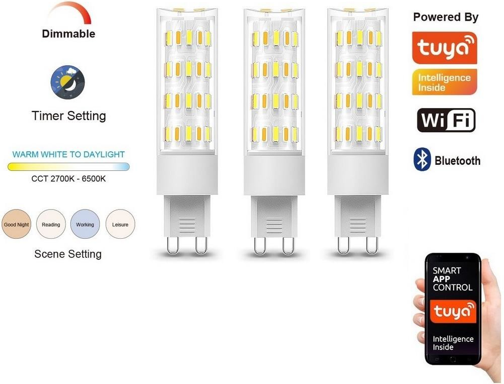 IMMAX NEO LITE SMART sada 3x žárovka LED G9 4W CCT teplá až studená bílá, stmivátelná, Wi-Fi, TUYA 07763C
