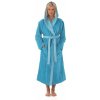 Dámský dlouhý savý župan s kapucí TAMPA duo tyrkysová - L
