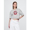 GAP Oversize crop mikina VintageSoft Americana šedá