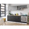 Kuchynská linka BERIZA CHOCO 240cm - Popol + grafit
