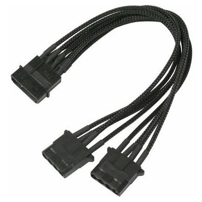 Nanoxia Y kábel 4-pin Molex 20cm čierna / 9-1-026 / Single sleeve NX4PY2E