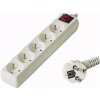 PremiumCord predlžovací přívod 230V / 3m / 5 zásuvek / vypínač pp5k-03