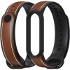 Mijobs TPU kožený remienok pre Xiaomi Mi Band 5 / 6 / 7 hnedo-čierny