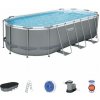 Strend Pro Bazén Bestway® Power Steel™, 56710, kartušová filtrácia, rebrík, dávkovač, plachta, 549x274x122 cm