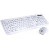 C-TECH klávesnice WLKMC-01, bezdrátový combo set s myší, bílý, USB, CZ/SK WLKMC-01W
