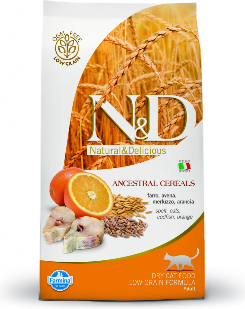 N&D Low Grain CAT Adult Codfish & Orange 5 kg