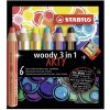 Woody Pastelka vodovka a voskovka v jednom STABILO 3 in 1 ARTY 6 ks sada s strúhadlom
