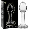 Nebula series by ibiza - model 2 anal plug borosilicate glass clear 11 cm -o- 3.5 cm