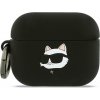 Karl Lagerfeld - Silicone Choupette Head 3D silikónové puzdro pre Apple AirPods Pro 3 – čierne