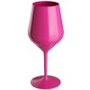 Ružový nerozbitný plastový pohár na víno 470 ml 6pack