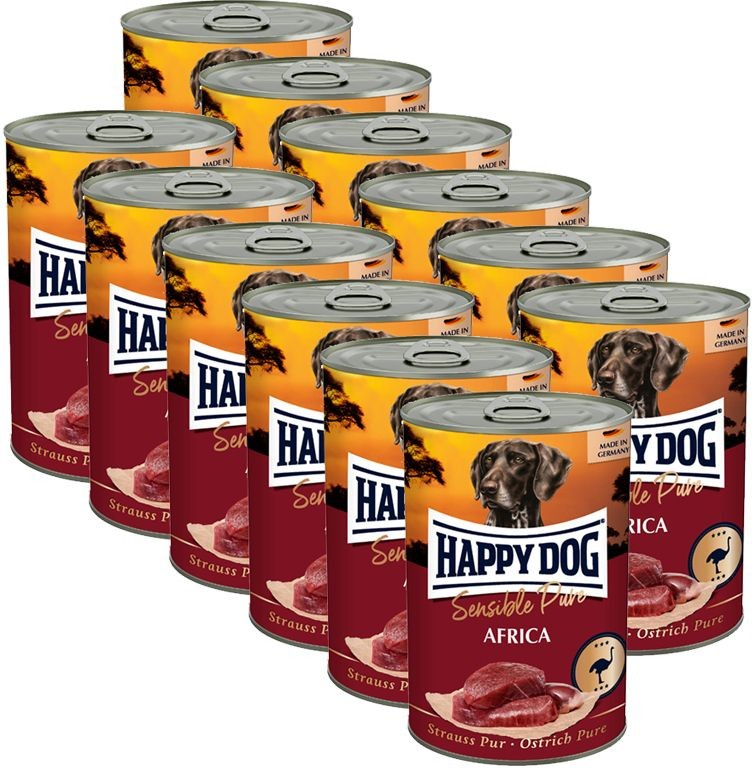 Happy Dog Strauß Pur Africa pštrosie 12 x 400 g