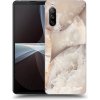 Picasee silikónový čierny obal pre Sony Xperia 10 III - Cream marble